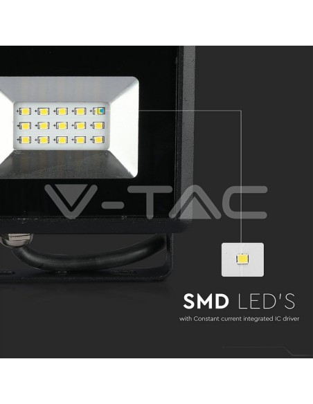 V-TAC VT-4011 10W SMD LED Strahler E-Series Farbe Schwarz IP65