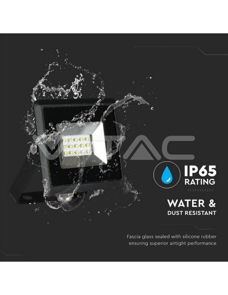 V-TAC VT-4011 10W SMD LED Strahler E-Series Farbe Schwarz IP65