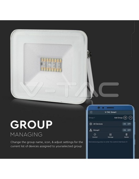 V-TAC VT-5020 5984 20W SMD LED RGB Bluetooth 3-in-1 App Gesteuert Dimmbar Weiß Farbe