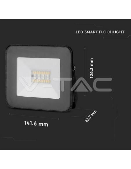 V-TAC VT-5020 5985 20W SMD LED RGB Bluetooth 3-in-1 Dimbaar Zwart App Control LED Spotlight