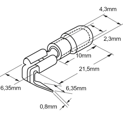 Insulated faston male+female 6,35mm...