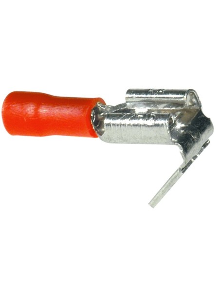 Insulated male+female faston 6,35mm 10A - red