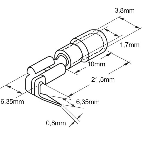 Insulated male+female faston 6,35mm...