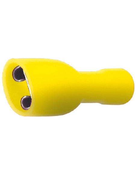 Female insulated faston 6.35mm 24A - yellow