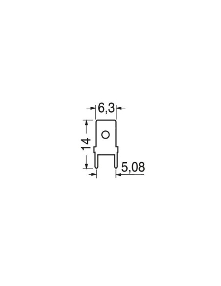 TE Connectivity 726386-2 Series 250 Male Faston Terminal 6.35mm for Printed Circuit Board