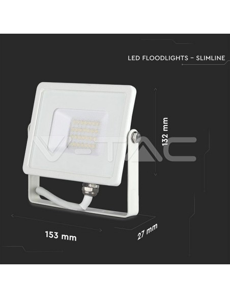 V-TAC PRO VT-20 LED Spotlight SMD Chip Samsung 20W Colour White IP65