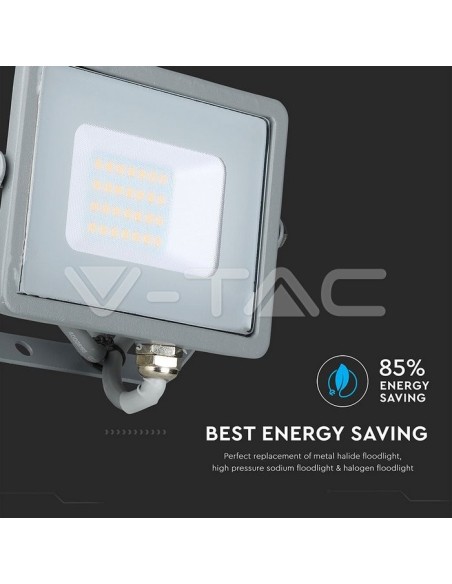 V-TAC PRO VT-20 LED Spotlight SMD Chip Samsung 20W Kleur Grijs IP65