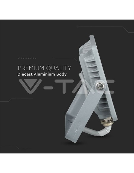 V-TAC PRO VT-20 LED Spotlight SMD Chip Samsung 20W Kleur Grijs IP65