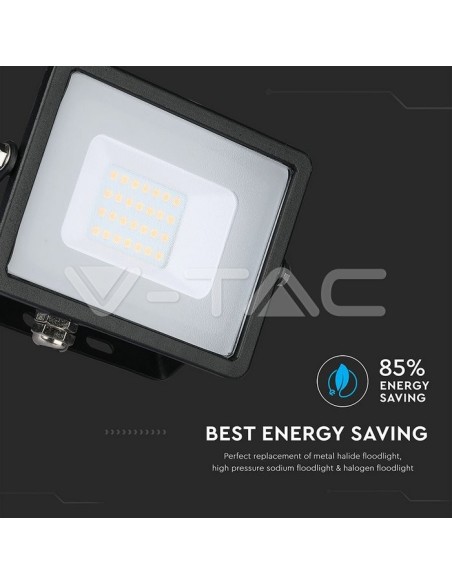 V-TAC PRO VT-20 Projecteur LED SMD Chip Samsung 20W Couleur Noir IP65