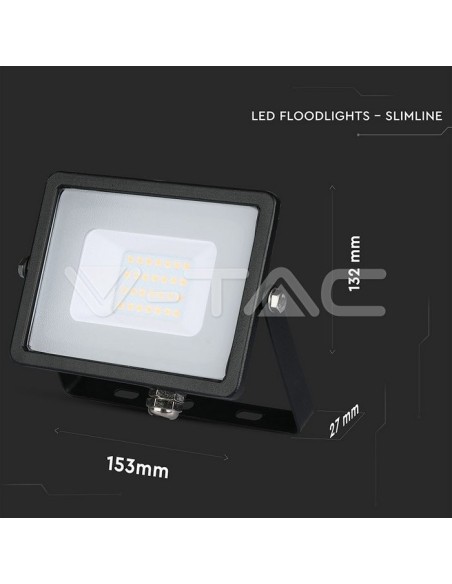 V-TAC PRO VT-20 LED Spotlight SMD Chip Samsung 20W Kleur Zwart IP65