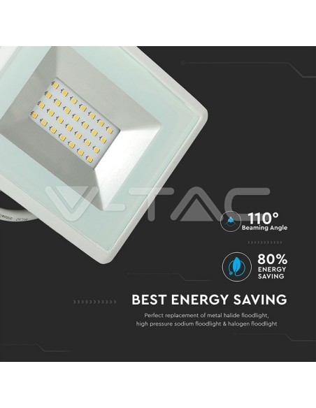 V-TAC VT-4021 E-Series 20W SMD LED Spotlight White IP65