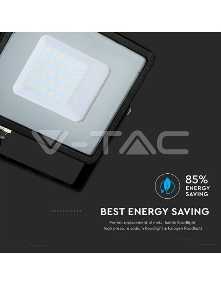 V-TAC PRO VT-30 Faro LED SMD Chip Samsung 30W Colore Nero IP65