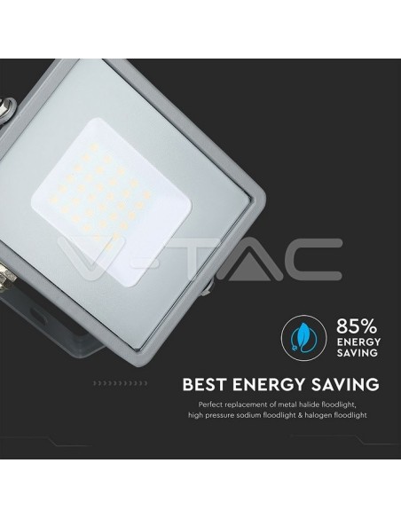 V-TAC PRO VT-30 LED Spotlight SMD Chip Samsung 30W Kleur Grijs IP65