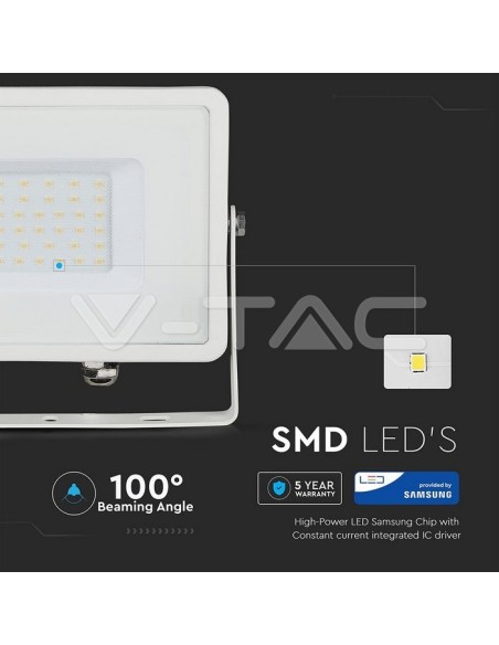 V-TAC PRO VT-30 LED-Strahler SMD Chip Samsung 30W Farbe Weiß IP65