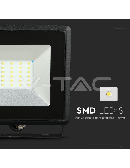 V-TAC VT-4031 SMD LED Spotlight 30W E-Serie Kleur Zwart IP65