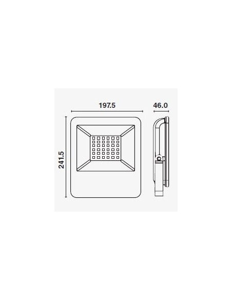 V-TAC VT-4961 Spot LED SMD 50W 150LM/W Couleur Noir IP65