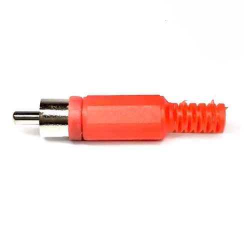 RCA plug with cable guide - Red