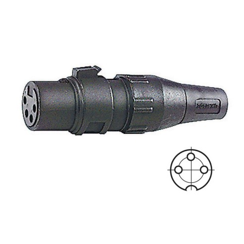 Prise XLR noire à 3 broches pour...