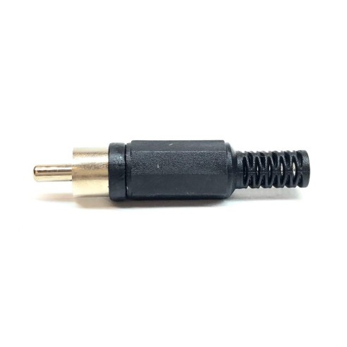 RCA plug with cable guide - Black