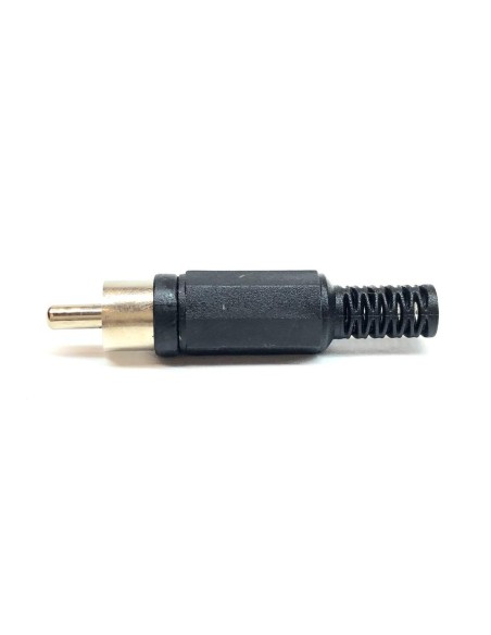 RCA-Stecker mit Kabelführung - Schwarz