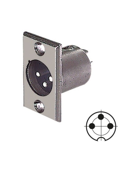 3-pin panel XLR socket for microphones