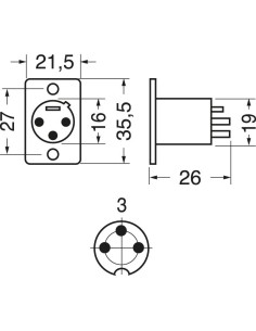 3-pin panel XLR socket for... 2