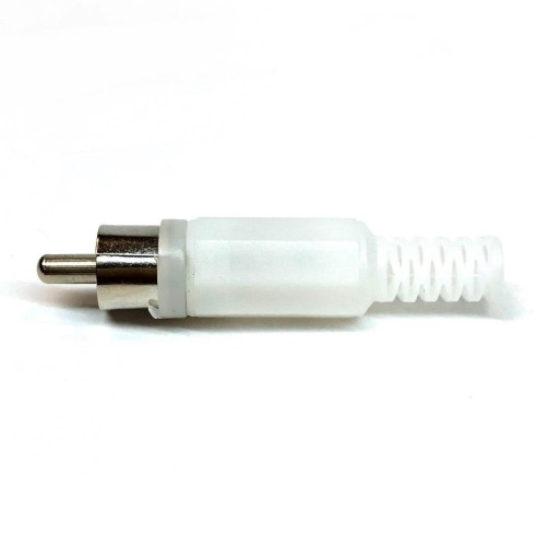 Fiche RCA avec guide-câble - Blanc
