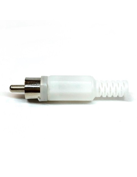 RCA plug with cable guide - White