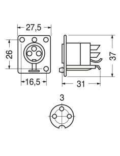 Toma de panel XLR de 3... 2