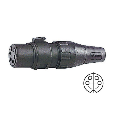 Zwarte 4-pins XLR-aansluiting voor...