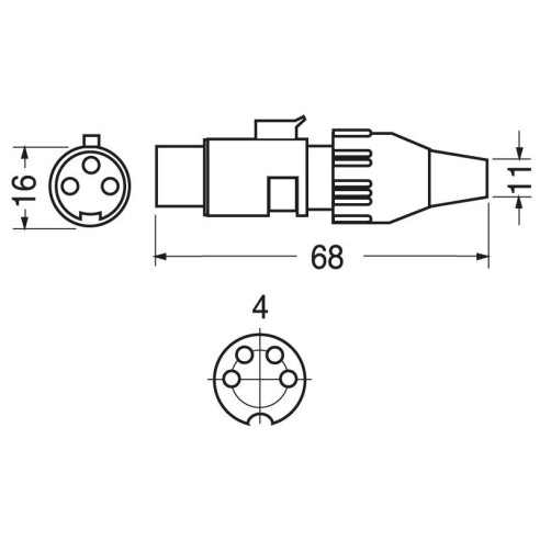 Schwarze 4-polige XLR-Buchse für...