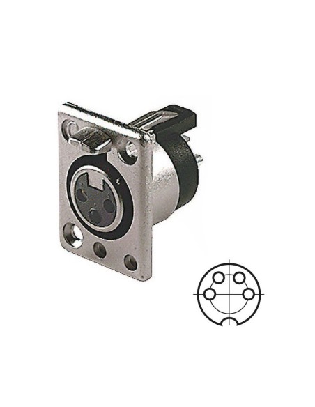 4-polige XLR-Einbaubuchse für Mikrofone - Deltron Components