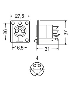 Toma de panel XLR de 4... 2
