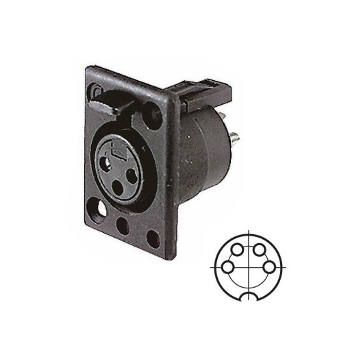 Zwarte 4-pins XLR-aansluiting voor...