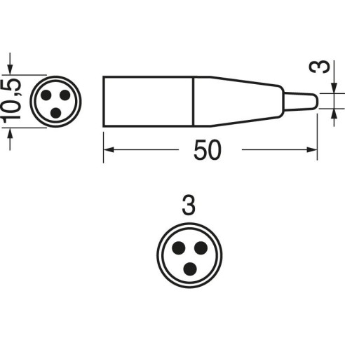 Conector mini XLR de 3 pines para...