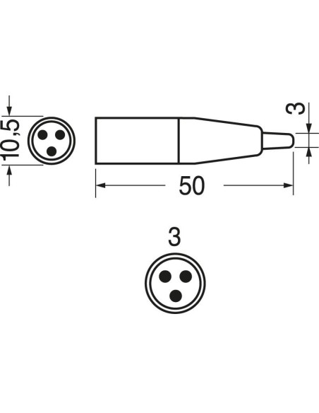 3-poliger Mini-XLR-Stecker für Mikrofone
