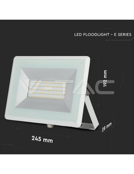 V-TAC VT-4051 E-Serie 50W SMD LED Spotlight Wit IP65