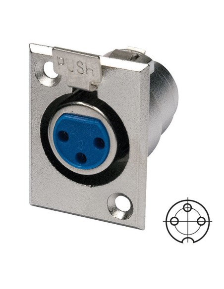 3-pin panel XLR socket for microphones