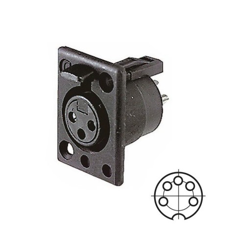 Schwarze 5-polige Panel-XLR-Buchse...