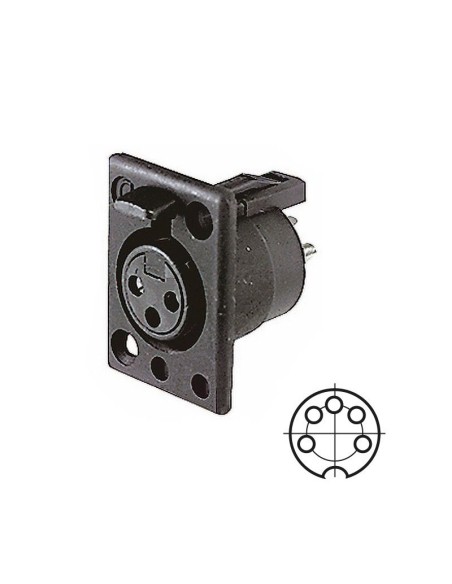 Schwarze 5-polige Panel-XLR-Buchse für Mikrofone - Deltron Components