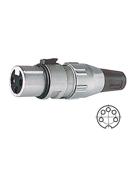 Prise XLR 5 broches pour microphones - Deltron Components