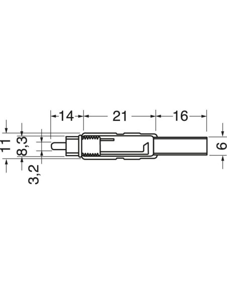 Nickel-plated RCA plug with cable guide spring - with white rings
