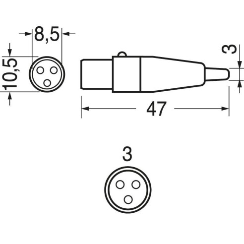 3-pin mini XLR socket for microphones
