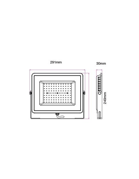 V-TAC PRO VT-100 LED Spotlight SMD Samsung Chip 100W Kleur Zwart IP65