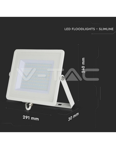 V-TAC PRO VT-100 LED-Strahler SMD Samsung Chip 100W Farbe Weiß IP65