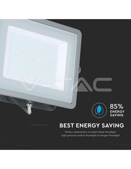 V-TAC PRO VT-100 LED Spotlight SMD Samsung Chip 100W Kleur Grijs IP65