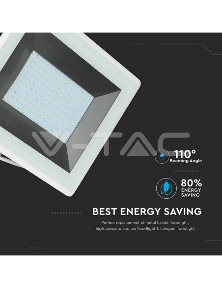 V-TAC VT-40101 100W E-Serie SMD LED Spotlight Wit IP65