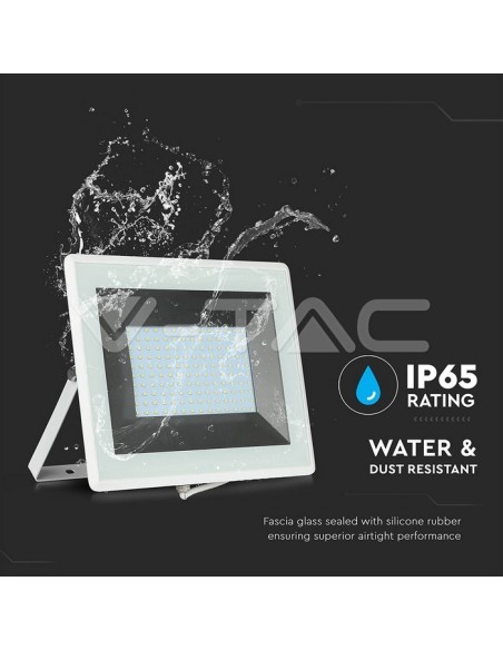 V-TAC VT-40101 100W E-Serie SMD LED Spotlight Wit IP65