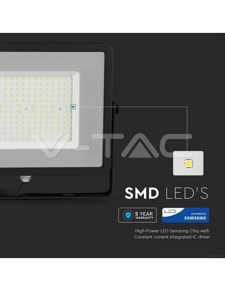 V-TAC PRO VT-106 LED Spotlight SMD Samsung Chip 100W 120Lm/W Colour Black IP65