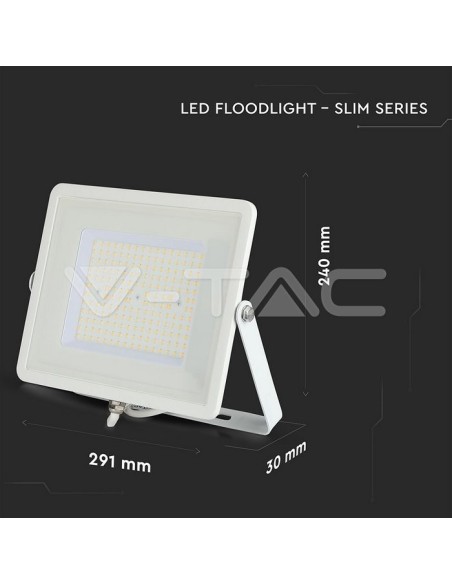 V-TAC PRO VT-106 Spot LED SMD Samsung Chip 100W 120Lm/W Couleur Blanc IP65
